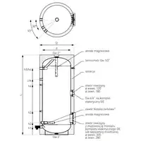 Zasobnik c.w.u. bez wężownicy SG(S) Tower Acu 1500 l, stojący, izolacja Neodul, skay GALMET 34-154600