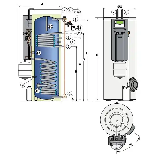 Inisol Uno SLIM 3K-7,5/BSL400 Zestaw solarny ze wsparciem hydr. na dach pochyły pokrycie uniwersalne DE DIETRICH 72C403SPNC