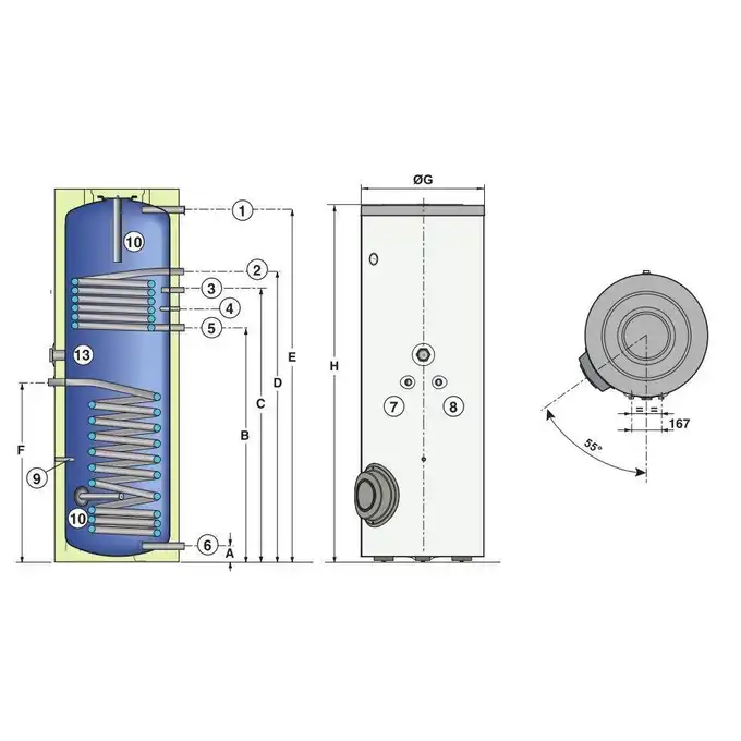 Inisol Uno SLIM 2K-4/BSL200N Zestaw solarny ze wsparciem hydr. na dach pochyły pokrycie ceramiczne DE DIETRICH 72D202NSPC