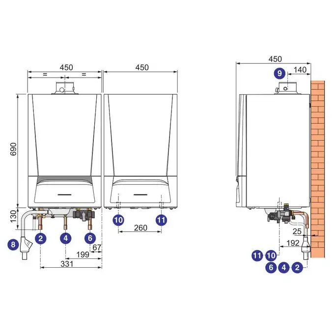 Pakiet: Gazowy kocioł kondensacyjny Evodens AMC 15/BS60 + Regulator SMART TC DE DIETRICH 7689095060TC