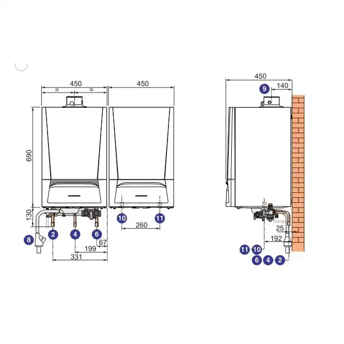 Evodens AMC 35/BS60 Kocioł gazowy kondensacyjny z podgrzewaczem c.w.u. DE DIETRICH 7689098060