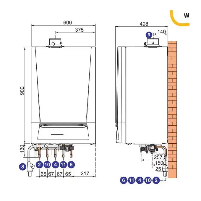 Pakiet: Gazowy kocioł kondensacyjny Evodens AMC 25/28 BIC + Regulator SMART TC DE DIETRICH 7689099TC