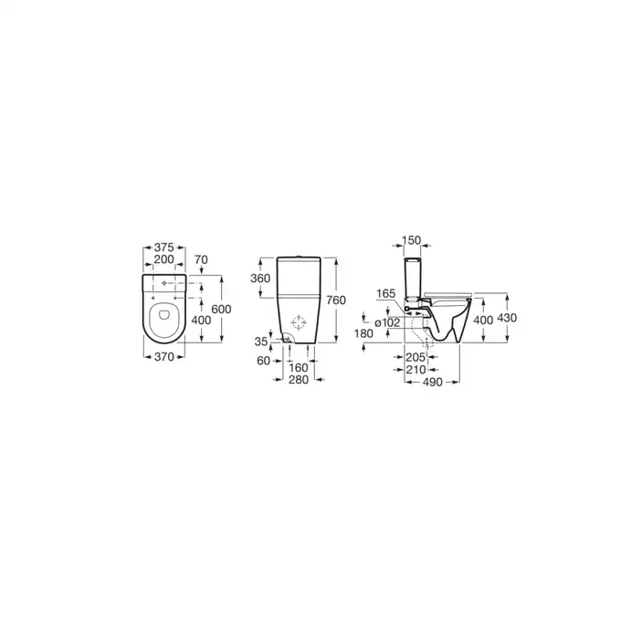 INSPIRA ROUND Miska wc do kompaktu Rimless BTW o/podwójny 600 mm beż ROCA A342529650