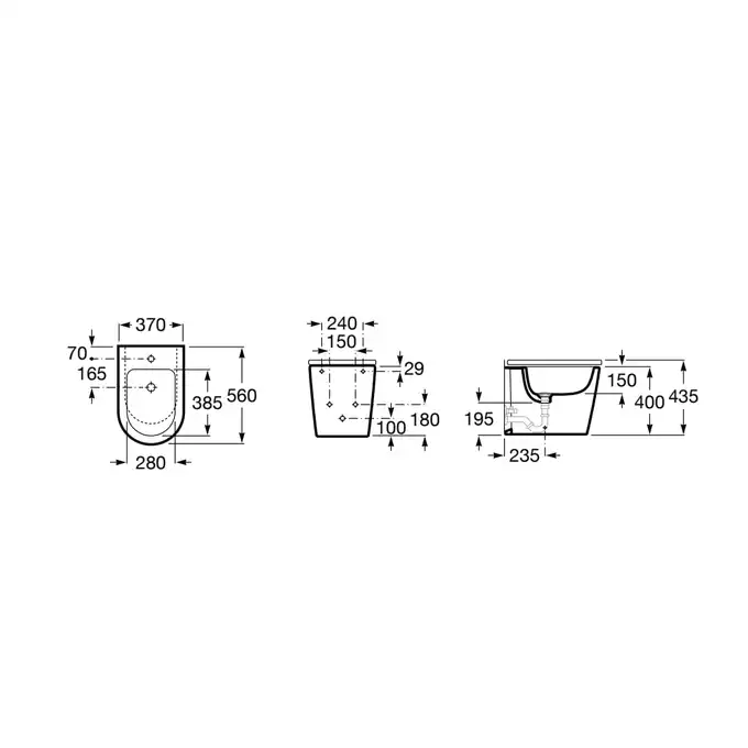 INSPIRA ROUND Bidet stojący BTW  560 x 370 ROCA A357527000