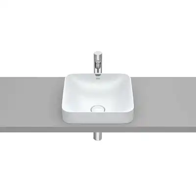 INSPIRA SQUARE Umywalka 370x370 H75 FINECERAMIC perła ROCA A32753R630