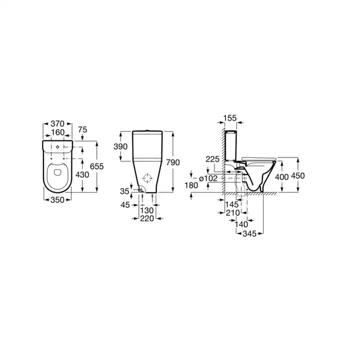 GAP ROUND Zbiornik (zasilanie dolne) ROCA A3410N0000