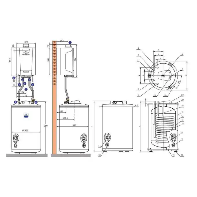 Pakiet: Gazowy kocioł kondensacyjny MCR3 evo 15T/SR100 + Termostat pokojowy iSense DE DIETRICH 7716669100IS