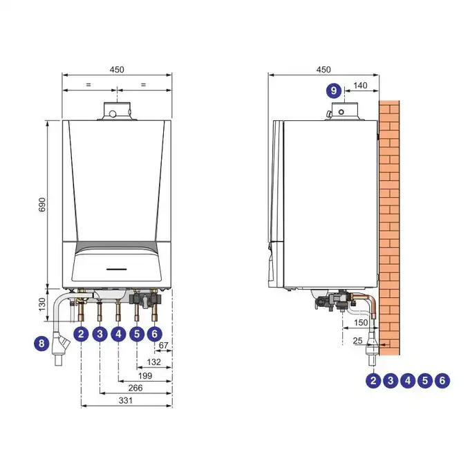 Pakiet: Gazowy kocioł kondensacyjny Evodens AMC 25 + Regulator SMART TC DE DIETRICH 7689096TC