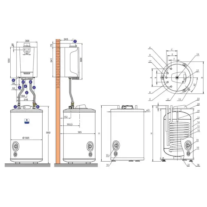 Pakiet: Gazowy kocioł kondensacyjny MCR3 evo 35T/SR100 + Termostat pokojowy iSense DE DIETRICH 7716671100IS