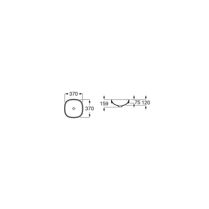 INSPIRA SOFT Umywalka 370x370 H75mm FINECERAMIC ROCA A32750R000