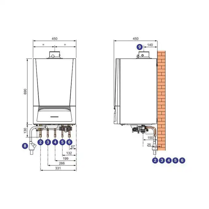 Pakiet: Gazowy kocioł kondensacyjny Evodens AMC 25/28MI + Regulator SMART TC DE DIETRICH 7689097TC