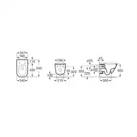 GAP SQUARE RIMLESS Zestaw Miska WC podwieszana Rimless + Deska wolnoopadająca slim duroplast ROCA A34H470000