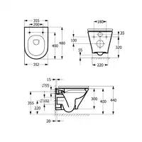 Zestaw DUPLO ONE + GAP ROUND COMPACTO RIMLESS z deską SLIM ROCA A893104480