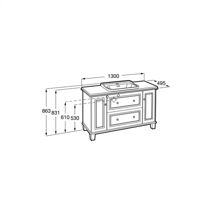 CARMEN Baza mebel 1300 mm szary antracyt satynowy ROCA A857136417