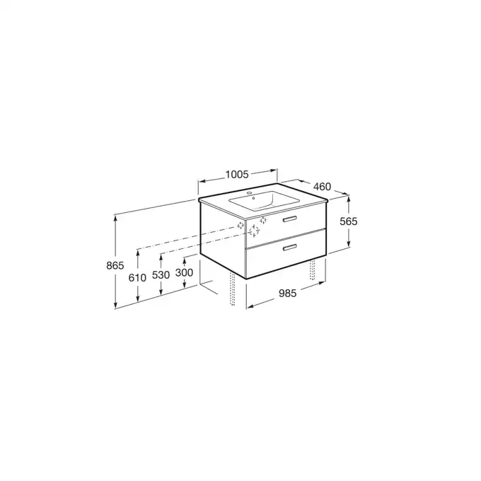 VICTORIA BASIC Zestaw Unik szuflady 100 cm cedr ROCA A855851423