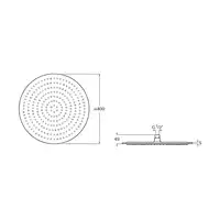 Raindream Głowica okrągła ø400 stal szl. chrom ROCA A5B2650C00