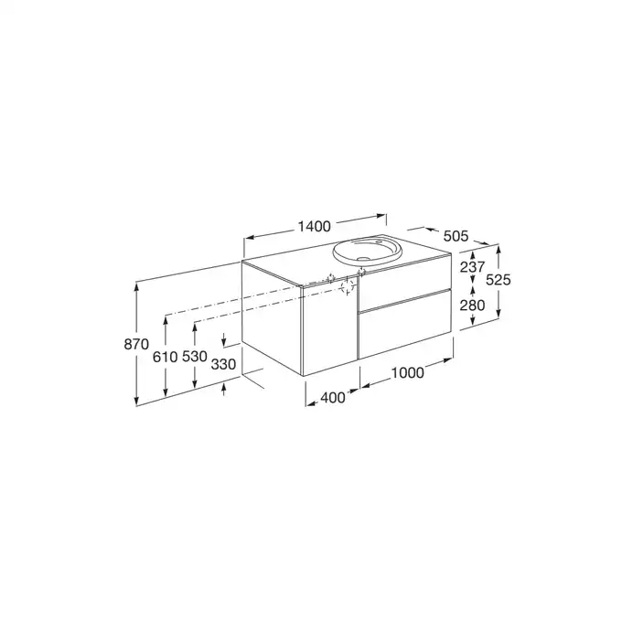 UNIK BEYOND z UM.SURFEX 1400 prawa dąb ROCA A851394402