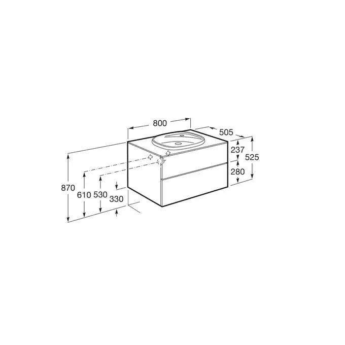 BEYOND UNIK 800 (525x500) mm biały ROCA A851357806