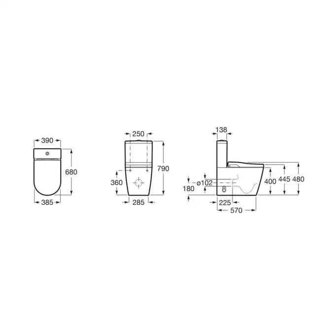 INSPIRA IN-WASH WC kompakt stojący Rimless ROCA A80306L001