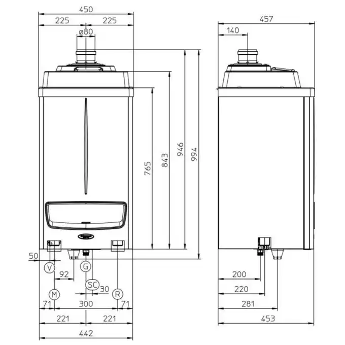 Jednofunkcyjny kocioł kondensacyjny VICTRIX PRO 55 2 ErP IMMERGAS 3.025618