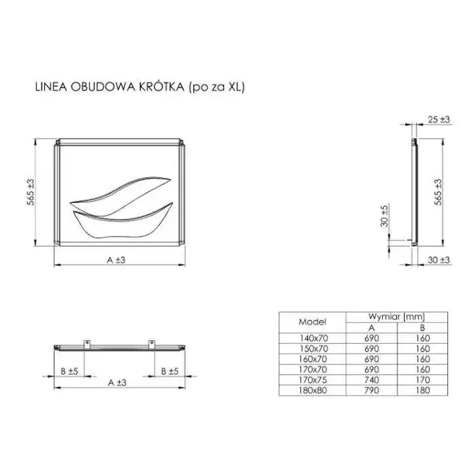 Obudowa akrylowa krótka ROCA A25T017000