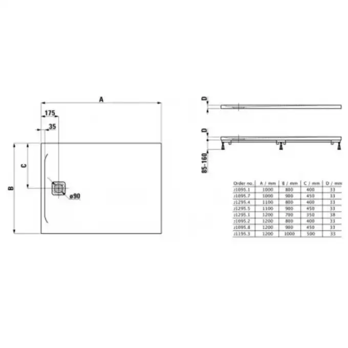 Brodzik Laufen Pro, Marbond, prostokątny 1000 x 900 mm, biały LAUFEN H2109570000001