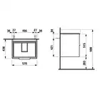 Szafka podumywalkowa BASE pod umywalkę PRO S 570 x 515 x 438 mm, biały połysk LAUFEN H4022321102611