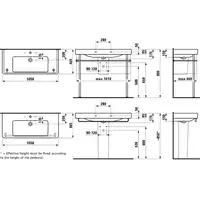 LCC Umywalka ścienna 1050 x 460 mm LAUFEN H8139664001041