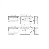 LCC Umywalka podwójna ścienna jednokomorowa 1200 x 460 mm LAUFEN H8149654001041