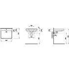 Umywalka dla osób niepełnosprawnych 600x550 (z otworem na baterię, z systemem przelewowym) LAUFEN H8119500001041