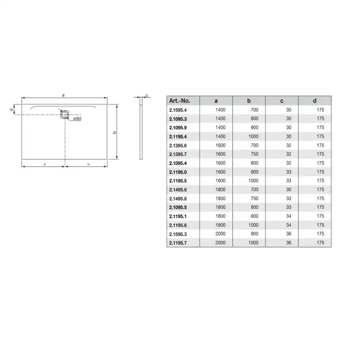 Brodzik Laufen Pro 1400 x 900 mm, jasny szary LAUFEN H2129570770001