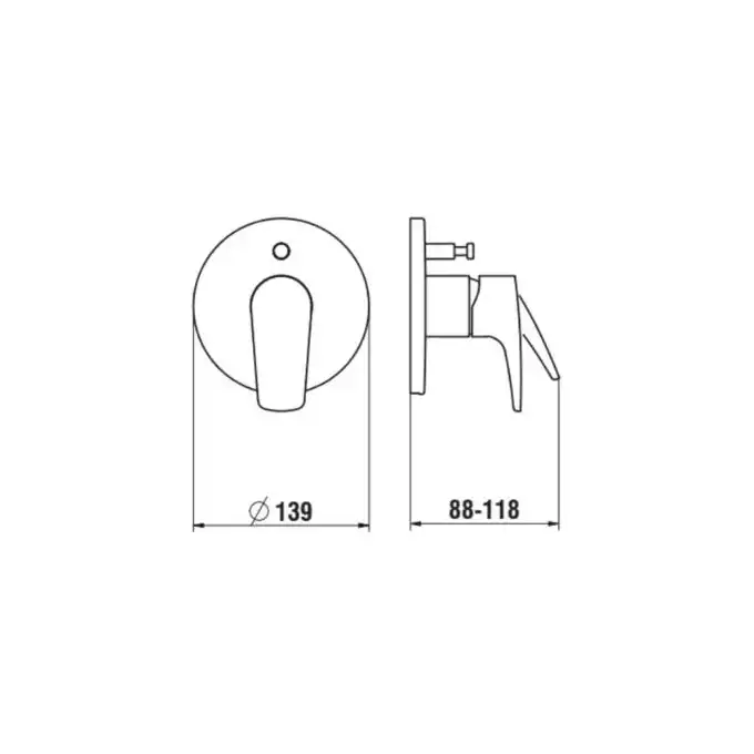 Bateria wannowo-natryskowa do systemu podtynkowego Simibox LAUFEN HF500779100000