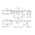 LCC Umywalka podwójna ścienna jednokomorowa 1200 x 460 mm LAUFEN H8149654001091