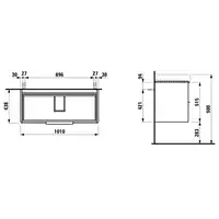 Szafka podumywalkowa BASE pod umywalkę PRO S 1010 x 515 x 438 mm, jasny wiąz LAUFEN H4024521102621