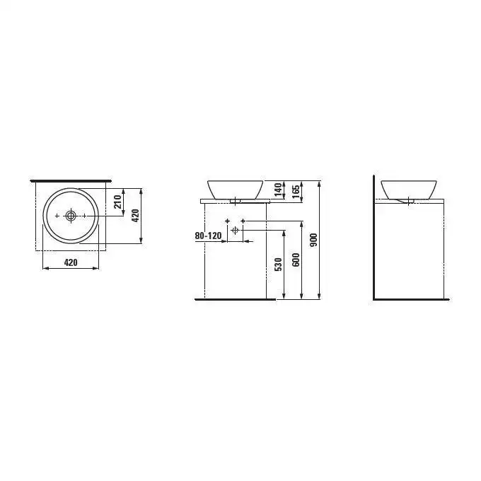 Umywalka nablatowa 420 x 420 mm LAUFEN H8129620001121