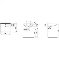 Umywalka dla osób niepełnosprawnych 600x550 (z otworem na baterię, bez systemu przelewowego) LAUFEN H8119500001561