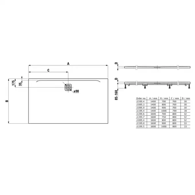 Brodzik Laufen Pro, Marbond, prostokątny 1400 x 1000 mm jasny szary LAUFEN H2119540770001