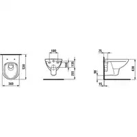 Miska podwieszana wc 360 x 530 mm rimless LAUFEN H8209600000001