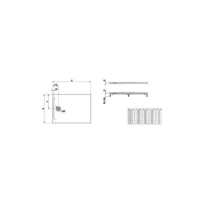 Brodzik Laufen Pro, Marbond, prostokątny 1000 x 800 mm, jasny szary LAUFEN H2109510770001