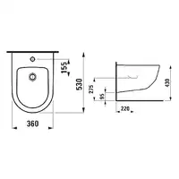 LCC Bidet podwieszany 360 x 530 mm LAUFEN H8309524003021