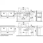 Umywalka podwójna ścienna 1200 x 460 mm LAUFEN H8149660001091