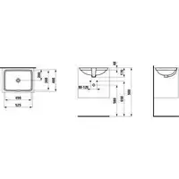 Umywalka podblatowa 525 x 400 mm nieszlifowana (wymiar wnętrza 490x360) LAUFEN H8119600001091