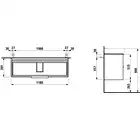 Szafka podumywalkowa BASE pod umywalkę PRO S 1159 x 515 x 438 mm, biały połysk LAUFEN H4024921102611