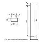 Kolumna BASE wysoka lewa 350 x 1650 x 185 mm, jasny wiąz LAUFEN H4026411102621