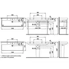 Umywalka podwójna ścienna jednokomorowa 1200 x 460 mm LAUFEN H8149650001071