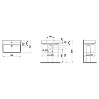 LCC Umywalka ścienna 700 x 465 mm LAUFEN H8109674001041