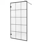 Kabina prysznicowa AVEXA BLACK 130x200 walk-in czyste 6mm Active Shield - wzór kratka NEW TRENDY EXK-2026