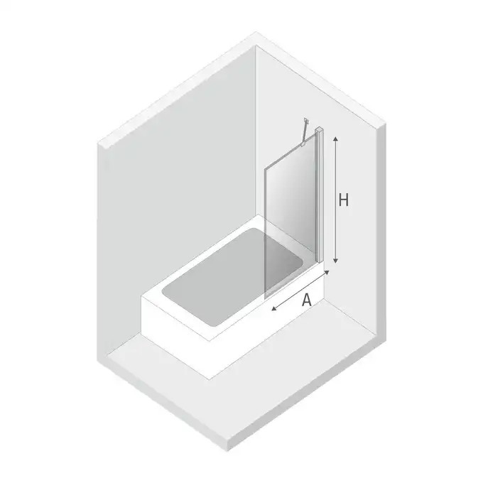 Parawan wannowy NEW MODUS BLACK 100x150 Active Shield czyste 8 mm - ramka NEW TRENDY EXK-1935