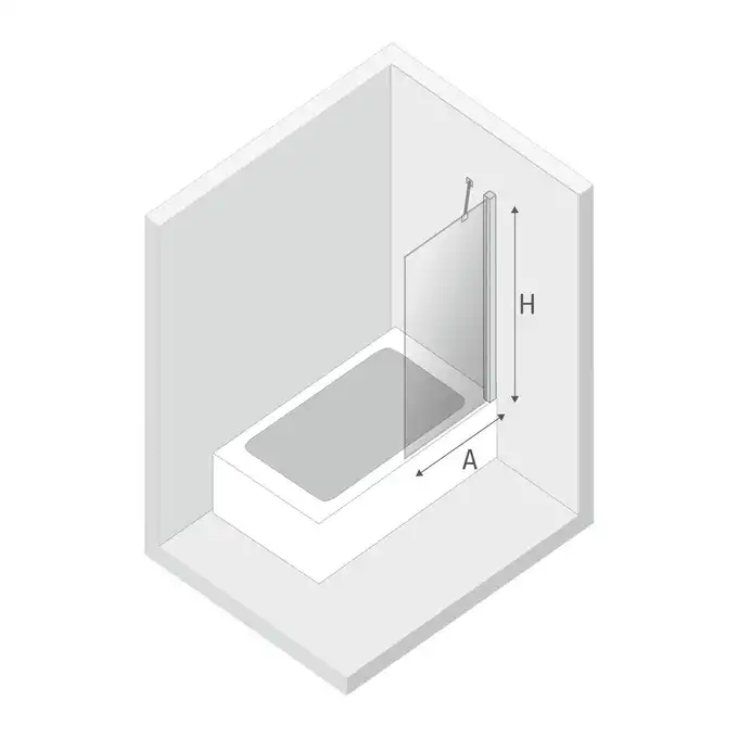 Parawan wannowy NEW MODUS 100x150 szkło czyste 8 mm Active Shield NEW TRENDY EXK-1919