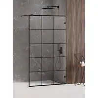 Kabina prysznicowa AVEXA BLACK 140x200 walk-in czyste 6mm Active Shield - wzór kratka NEW TRENDY EXK-2027